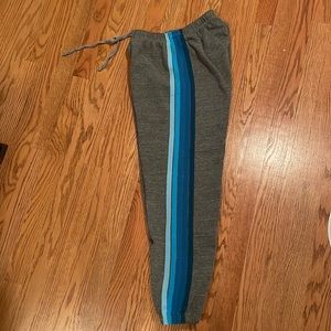 Aviator Nation.  Woman Size S.  5-Strpe Heather Gray